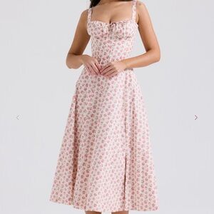 House of CB Pink Floral Midi Dress